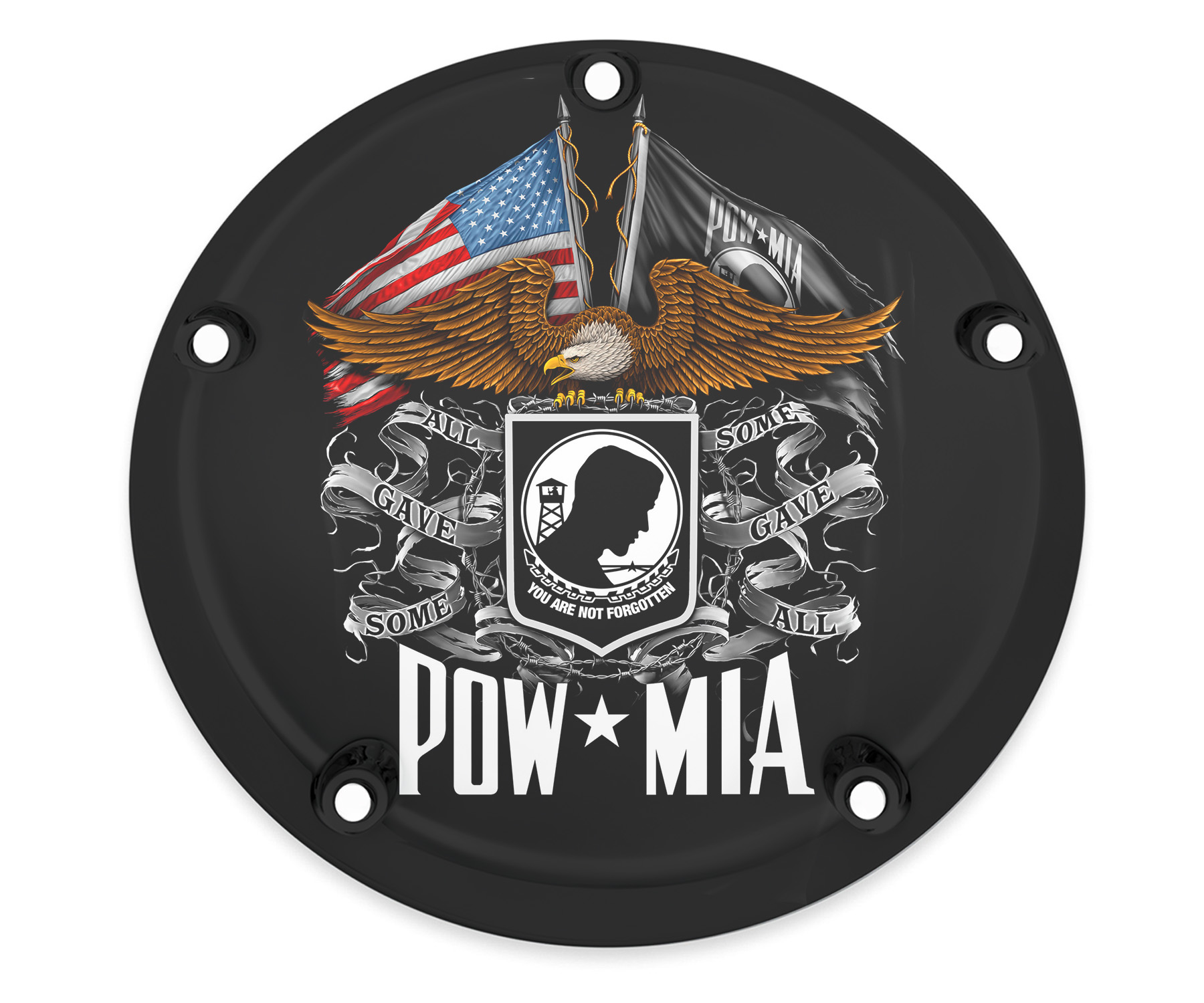 Custom Horn Cover POW MIA Flag (B&W) [Harley Davidson Horn Cover